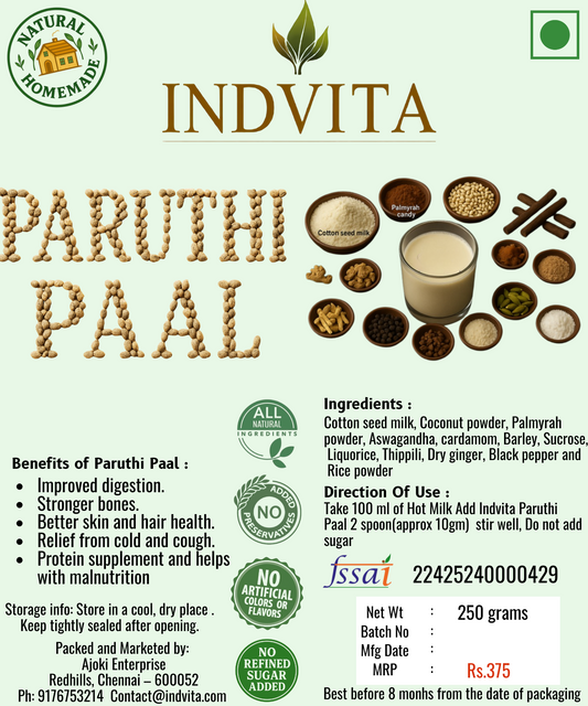 Paruthi Paal Mix – Traditional Cotton Seed Milk for Natural Wellness & Immunity