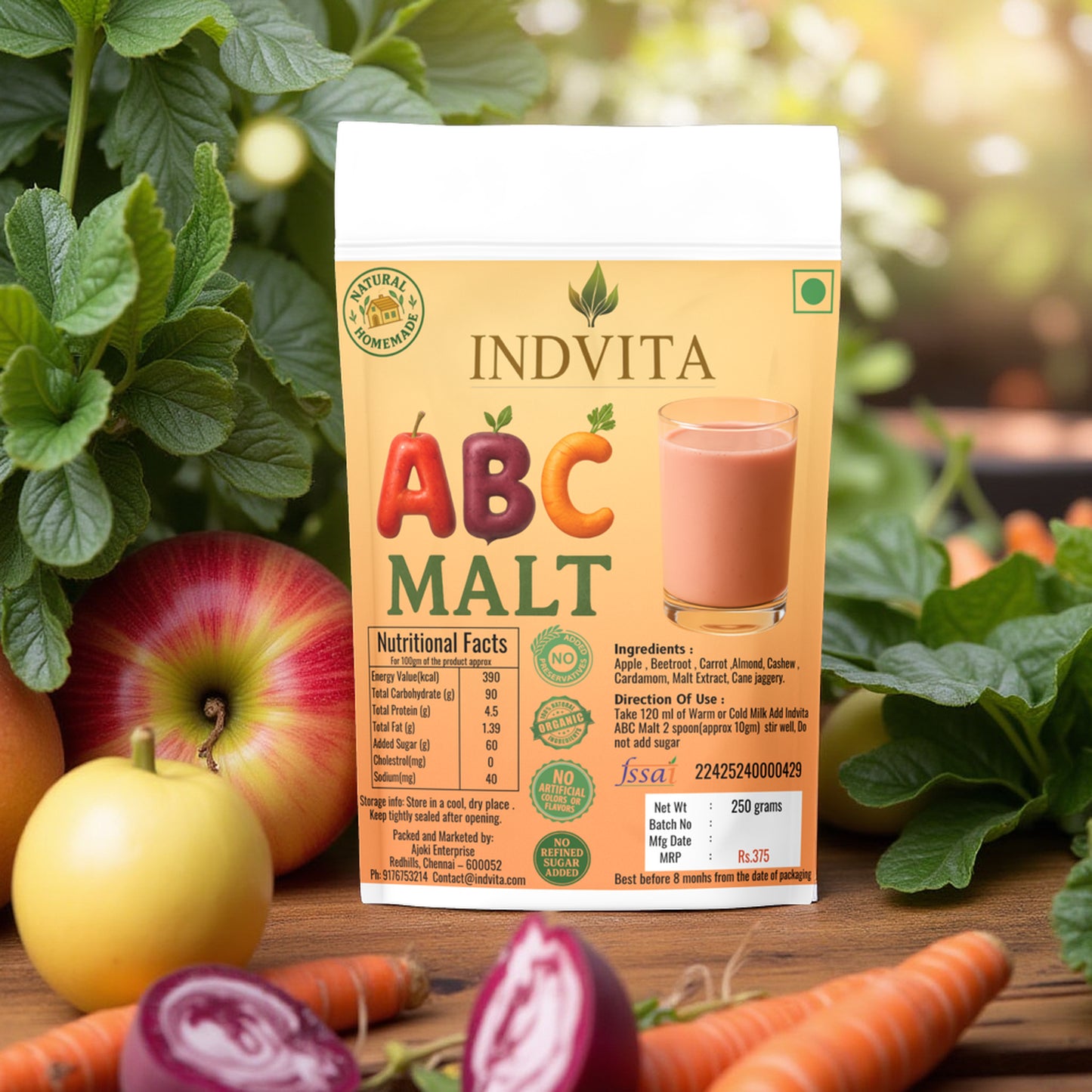 ABC Malt Health Drink Mix for Kids & Adults – Nutritious Vitamin-Rich, Rich in antioxidants, Strength & Wellness