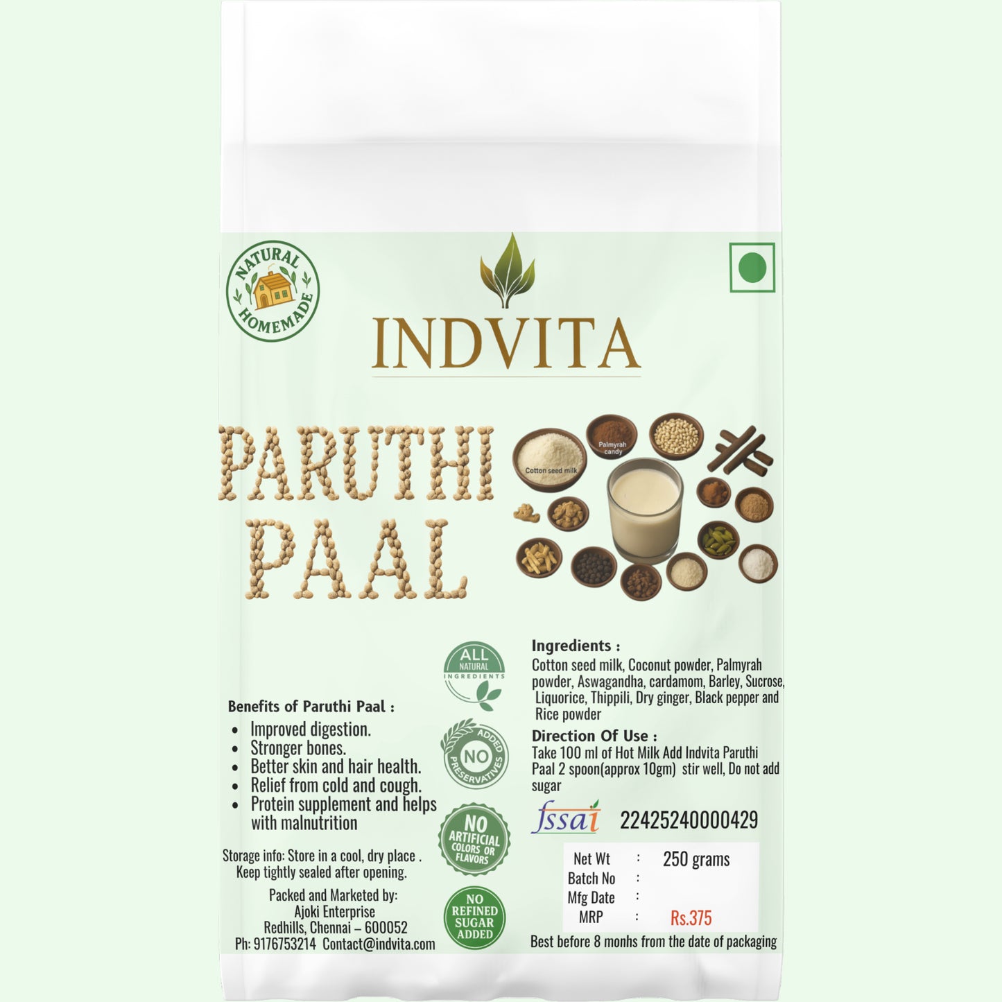 Paruthi Paal Mix – Traditional Cotton Seed Milk for Natural Wellness & Immunity