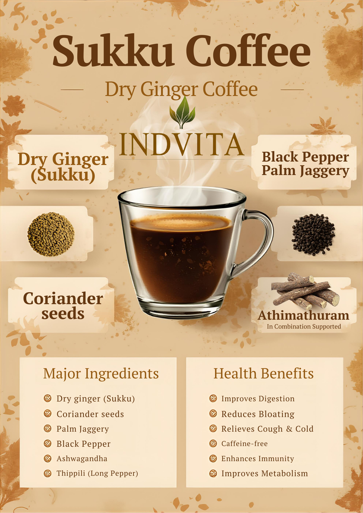 Sukku Coffee Powder | Traditional Dry Ginger Herbal Drink | Caffeine Free