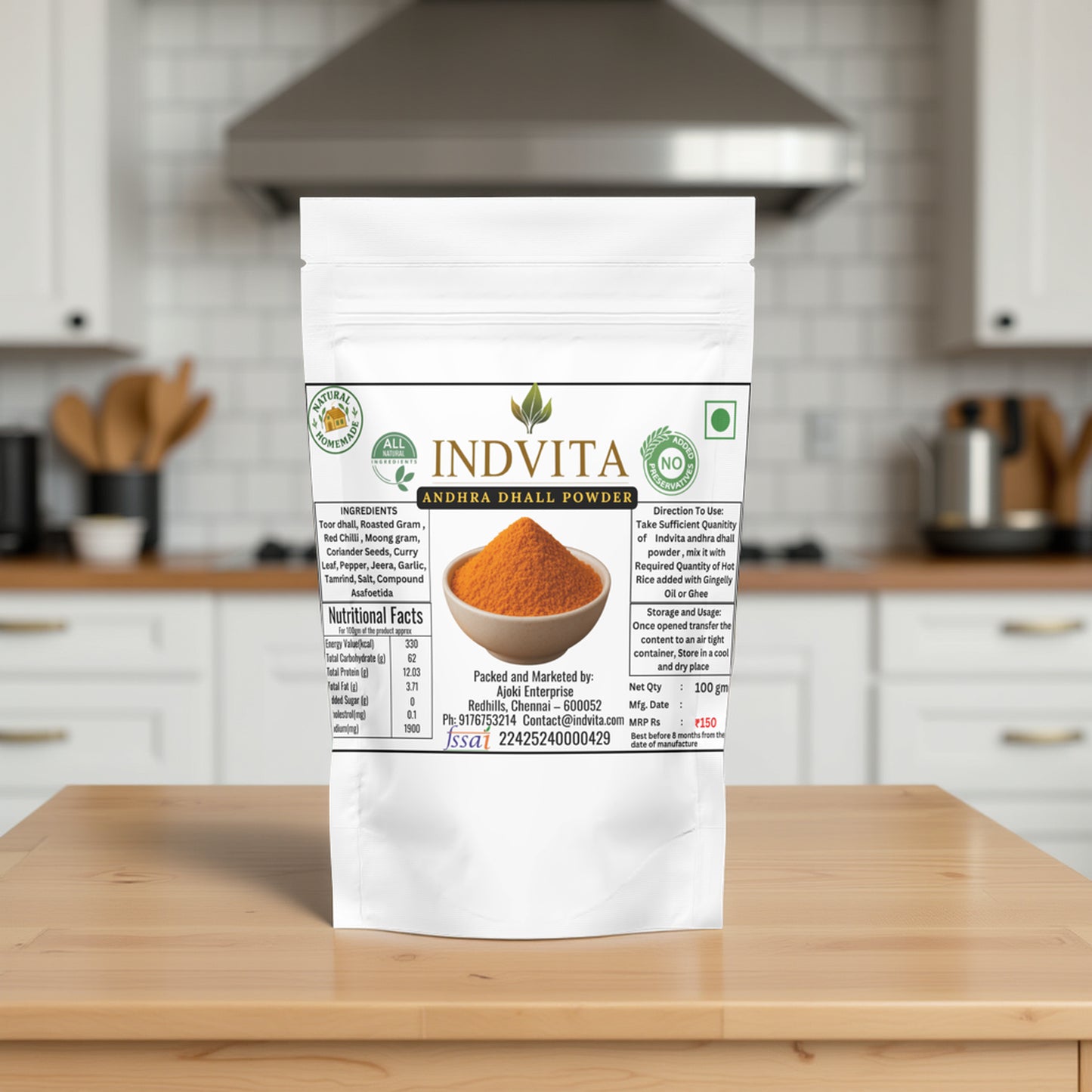 Andhra Rice Dal Powder – Authentic Taste, Wholesome Nutrition