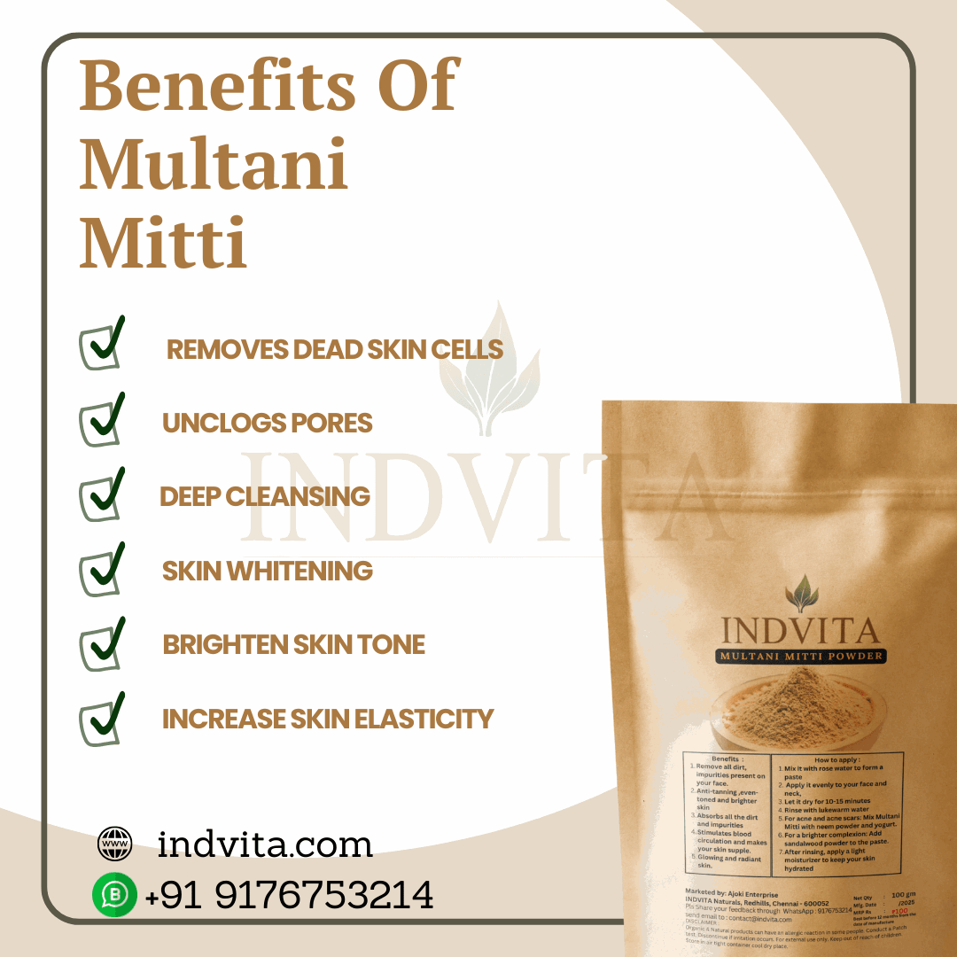 Multani Mitti Powder - Natural Earth Fullers - INDVITA