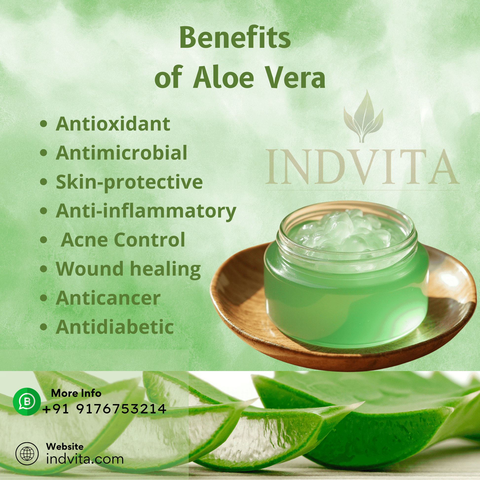 Pure Aloe vera Gel - Premium & Natural - INDVITA