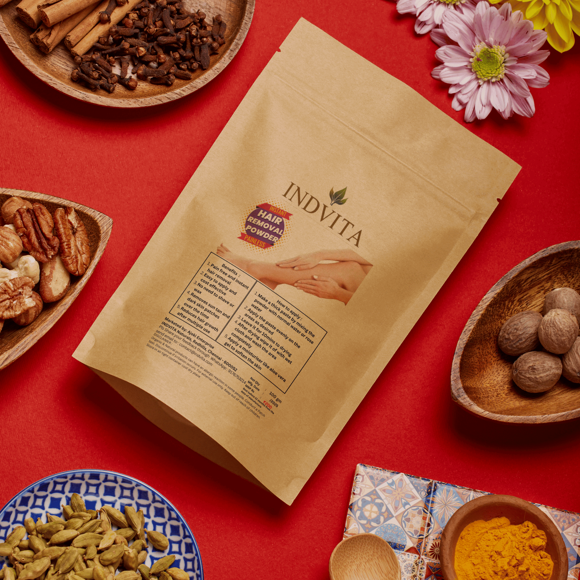 Silky Herb Wax Powder – Gentle Hair Removal - INDVITA